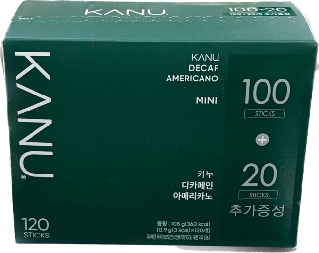 카누 디카페인 아메리카노 원두커피스틱 미니, 900mg, 120개입, 1개