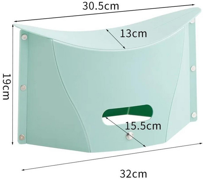 플라스틱 휴대용 접이식 의자 야외용 캠핑용 보관용, 색상: 3. 밝은 녹색