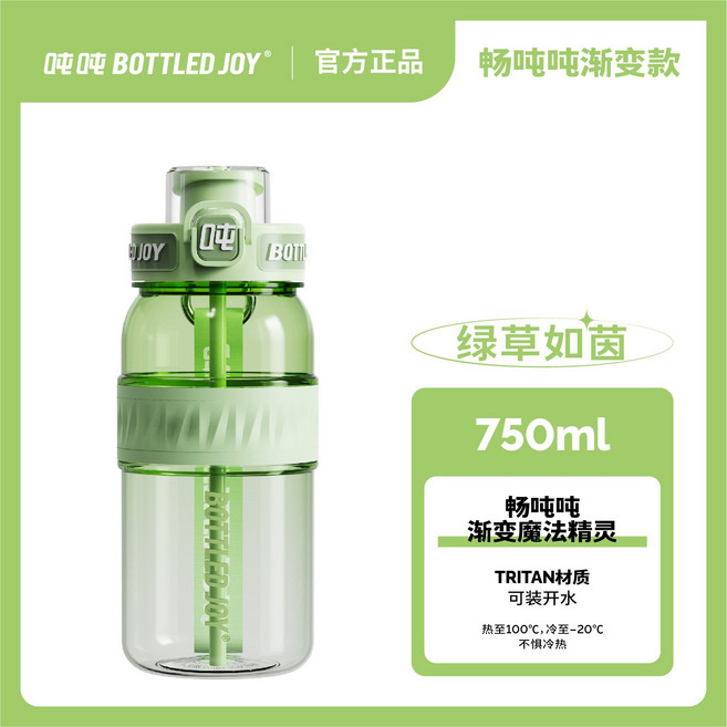 BOTTLED JOY 1000ml TRITAN吸管杯, 1套, 600ml