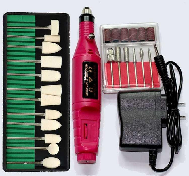 네일드릴 업소용 네일샵 세트 네일 발톱 그라인더 충전식, F. 광택(18개 니들 220V), 1개