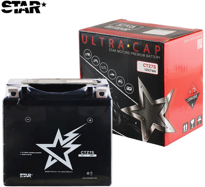 스타모터스 오토바이 배터리 CTZ7S (12V7AH) NMAX PCX(15년 이전) 클릭, 1개