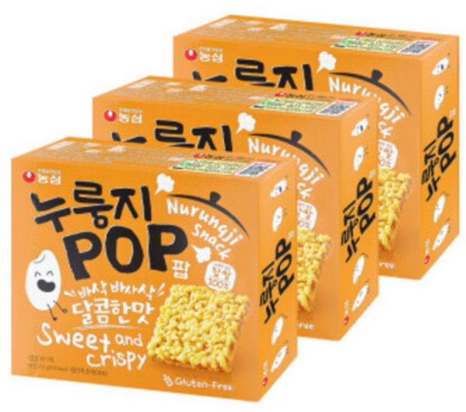 스타배송농심 누룽지팝 142g x 3개 / 글루텐프리 쌀스낵 과자 간식