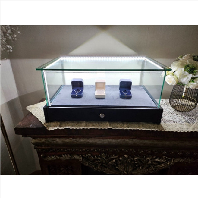 탁상진열장 쥬얼리 악세사리 진열장, 블랙유광, 10000K쿨화이트
