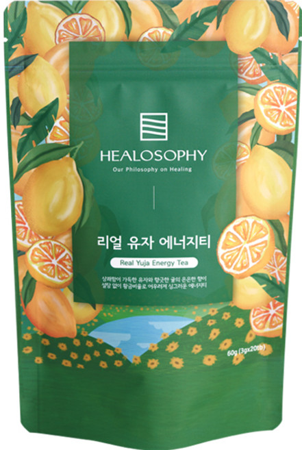 힐로소피 프리미엄 블렌딩티 리얼유자 에너지티 20티백, 3팩, 3개, 3g, 20개입