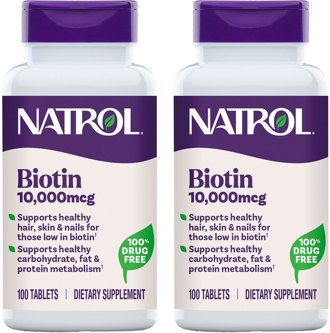 나트롤 비오틴 뷰티 10000mcg 타블렛, 100정, 2개