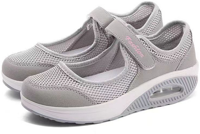 블라벨리 여성 키높이 여름 운동화 에어쿠션 초경량 벨크로 슬립온 통굽 조깅화 런닝화 여자스니커즈ZH583