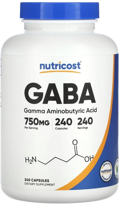 Nutricost GABA 750mg 캡슐 240정, NutricostGABA750mg캡슐240정, 1개 - 쿠팡