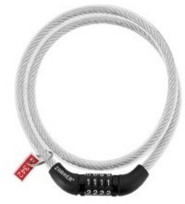 자커 5단 번호 다이얼 자전거 자물쇠 8x750mm NO.75 튼튼한 체인형 번호키, 1개, 색상랜덤