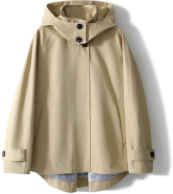 【防潑水連帽】風衣外套 斗篷風衣 女裝外套 秋裝外套 可拆卸連帽 質感斜紋面料 巴恩小調設計 秋季通勤百搭