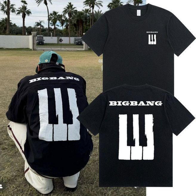 BIGBANG Coachella Official Merch 短袖 T 恤, 黑色-,2XL, 黑色, 2XL