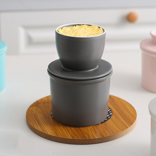 릴스베이 버터벨 상온 버터 보관 버터통 용기 진공벨, 1개, 딥그레이