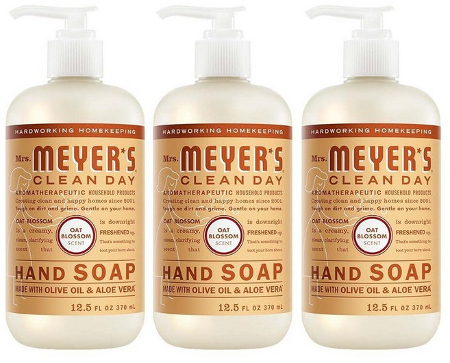 Mrs. Meyer's Clean Day 액체 손 비누 동물 실험을 하지 않았고 생분해성 에센셜 오일로 만든 핸드워시 레몬 버베나 향 354.4g (12온스) - 3팩 36