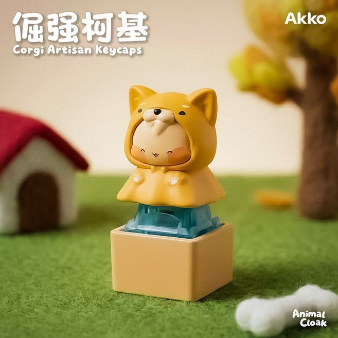 AKKO 香香豬 立體鍵帽, 倔強柯基立體鍵帽試軸器-單鍵, 1個