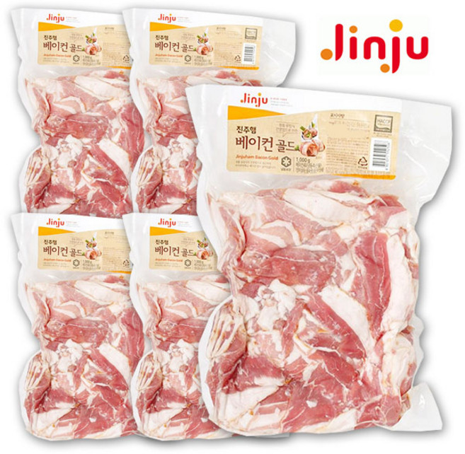 진주햄 베이컨 골드 파지, 5개, 1kg
