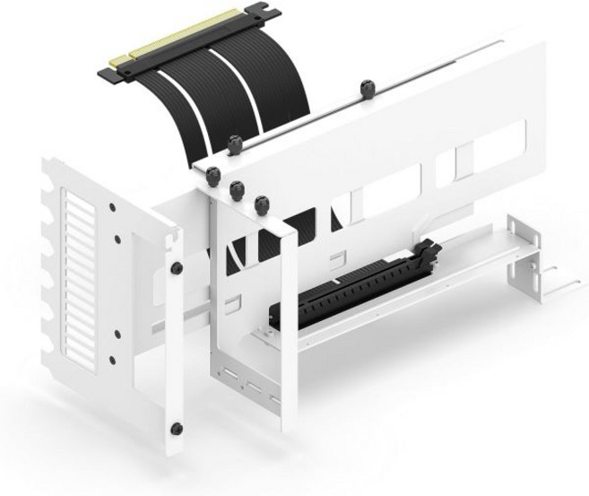 EZDIYFAB 수직 PCIe 4.0 그래픽 카드 장착 브라켓 홀더 5V 3핀 ARGB LED 모듈 포함 비디오 VGA 지원 키트 X16 Gen4 17cm6.69인치 리저 케이, EZDIY-FAB 흰색