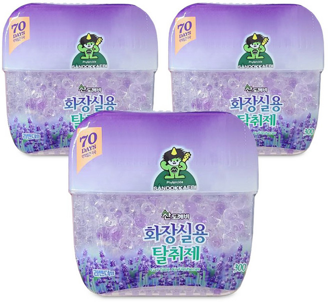 산도깨비 화장실용 탈취제 / 라벤더향, 300g, 3개