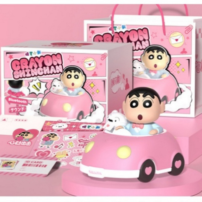 짱구는못말려 블루투스 스피커 캐릭터 미니 무선 스피커 인테리어 소품, Pink, Crayon Shin-chan