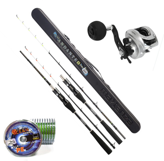 바낙스 클라우스 베이트릴 마탄자 올 뉴 안단테2 선상 갑오징어 쭈꾸미 낚시대 세트, 104S[8.1:1]우핸들, B160[센터컷]