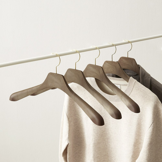 씨인크 남성 고급 다용도 옷걸이, 브라운, 15개