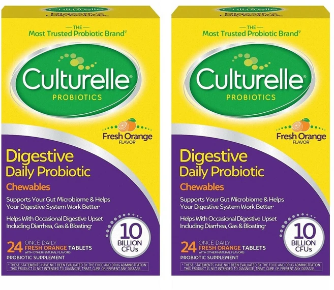 Culturelle Digestive Daily Probiotic Chewables 컬처렐 다이제스티브 데일리 프로바이오틱 츄어블 24정 2팩 - 쿠팡