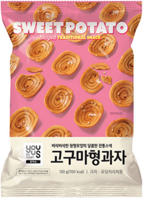 유어스 고구마형 과자 대용량 편의점 과자 16개 1박스, 60g