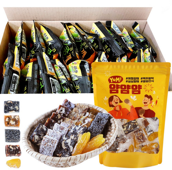 삼부자 흑두원 검은콩깨 보리 건빵 30봉 + 종합 젤리 절편 500g 사무실 회사 부모님 간식 세트, 1박스, 1.4kg