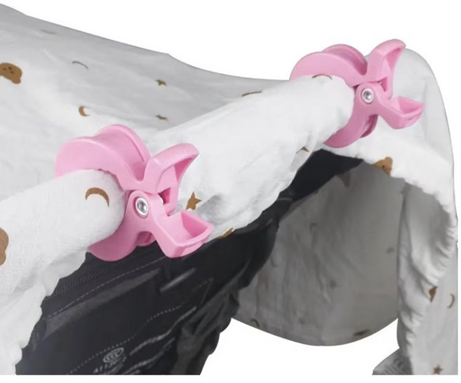 악어클립 유모차집게 블랭킷 고정클램프, 핑크, 6개