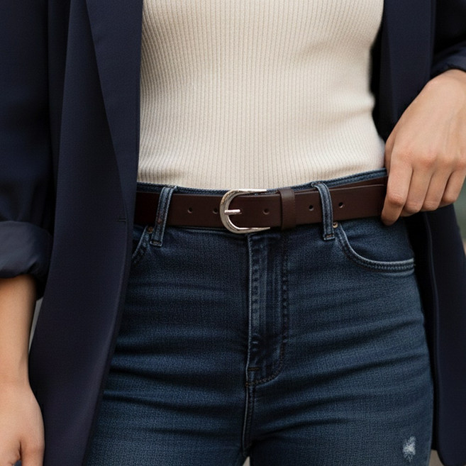 닐슨 이태리 가죽 여성 벨트 베이직 라운드 SM002