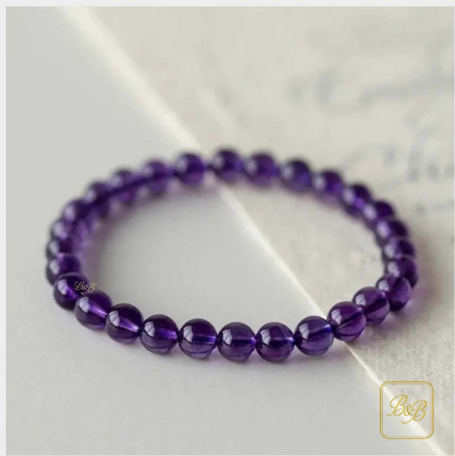 B&B 프리미엄 특A급 천연 자수정 원석 팔찌 프리미엄 딥퍼플 보석급 등급 상급 자수정 진품 천연 자수정