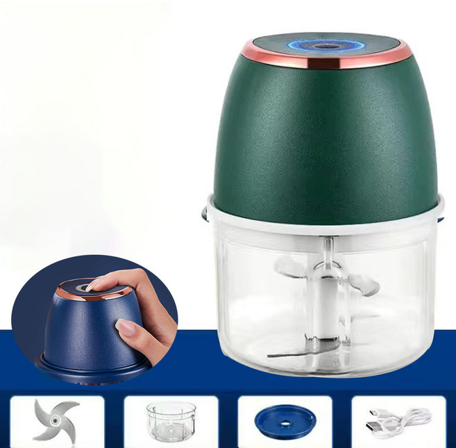 무선 전동 원터치 마늘 다지기 만능다지기 고기분쇄기 다기능 고기분쇄기, 녹색