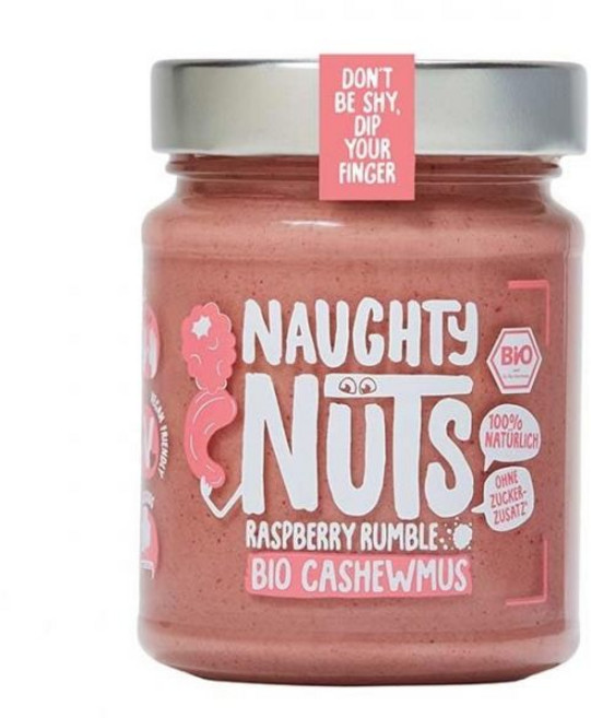 Naughty Nuts 노티 너츠 유기농 아몬드 버터 시나몬 롤 | 아몬드와 함유 100 자연산 및 비건 팜유와 설탕 무첨가 시리얼 토핑으로 이상적 250g, Cashewmus Raspberry Rumble