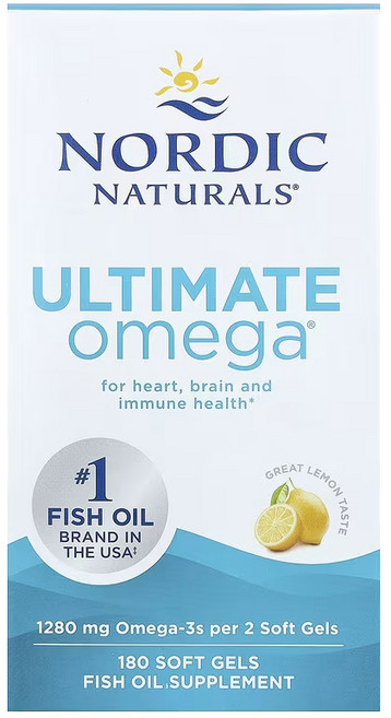Nordic Naturals 노르딕내추럴스 오메가3 1280mg EPA DHA 180정 레몬맛, 1개