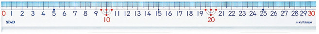 KUTSUWA STAD 數學定規系列 - 量角器 三角板 數學尺, 1個, 30cm HS30A