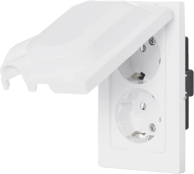 일신전기 국산 플러스와이드 방우2구콘센트 ISC-14039, 1개