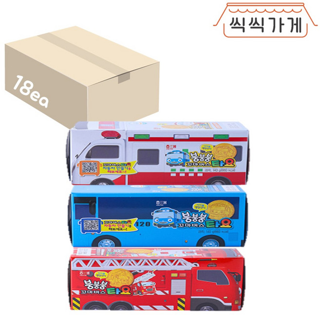 [씩씩가게] 붕붕붕 꼬마버스 타요 140g 한박스, 18개