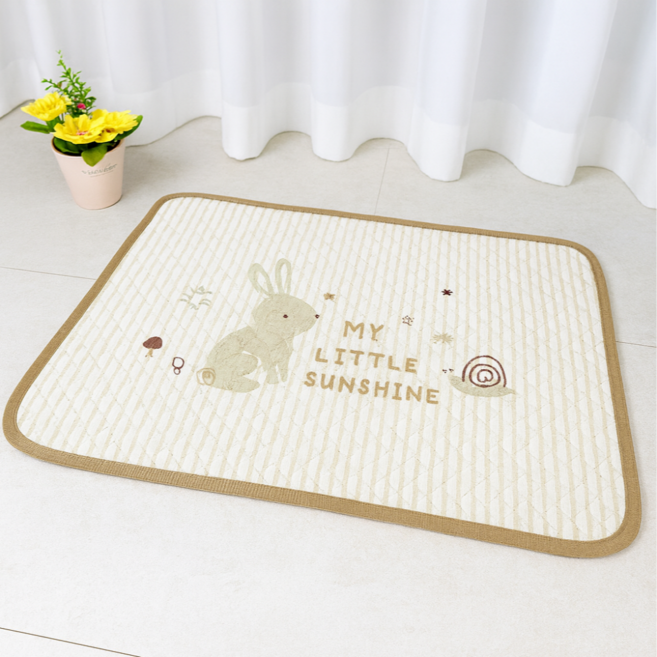 온더맷 면 발매트 세트, 1개, 베이지 레빗 1+1