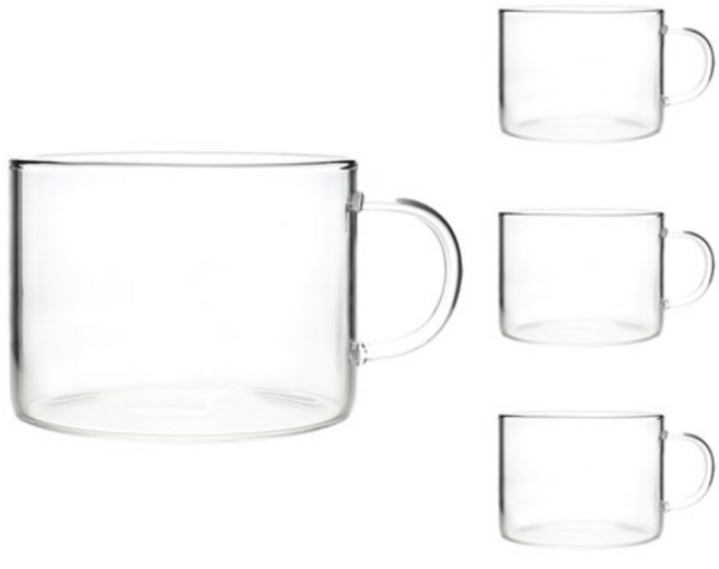 마카 내열유리 머그컵 M08 500ml, 8개