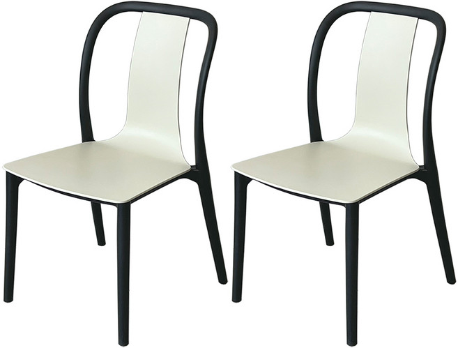끌레르비에 카페 체어 식탁 의자, 2개, 크림화이트