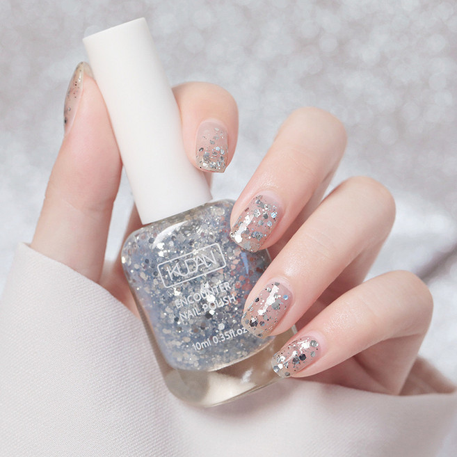 물 타입 매니큐어 떼어내는 탑코트 (초고속 건조 / 무취 / 노건조) - 피부톤 업 & 투명한 광택, 1개, 51g, 16#크리스탈 실버 글리터