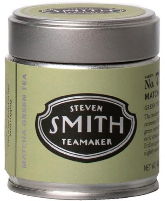 스티븐 스미스 팀메이커 말차 7호 함유 무설탕 지속 재배 녹차 가루 40그램 주석, Matcha