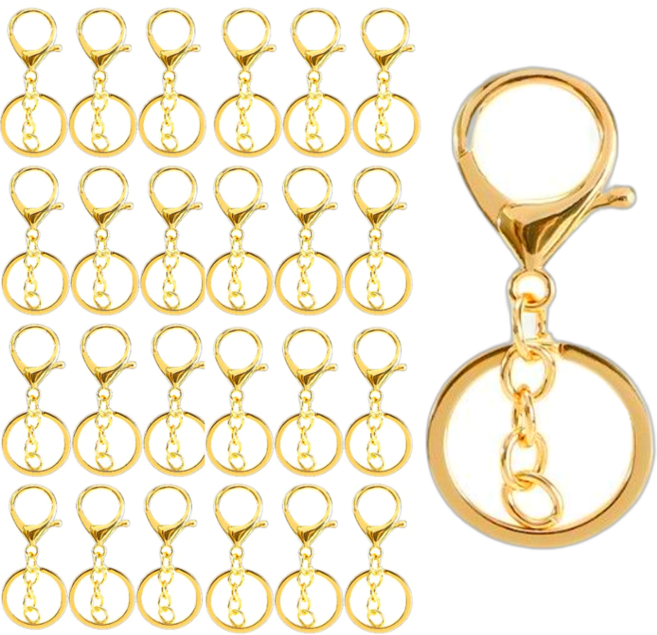 스켈 키링 열쇠고리 부자재 체인형, 20개, 골드