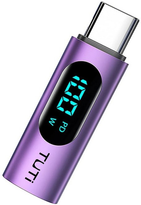 TUTi USB C 어댑터 100W USB C 암-USB 수 확장 어댑터 TypeC 전력계 테스터iPhone용 디지털 디스플레이 포함, [03] Grey, 1개