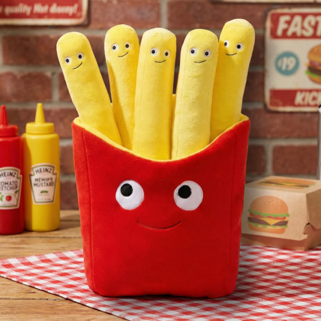 귀여운 감자튀김 봉제 쿠션 인형, 감튀