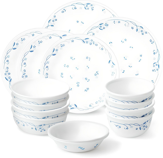 코렐 프로빈셜 블루 4인 식기세트 15p, 혼합색상, 식기 15p, 1세트