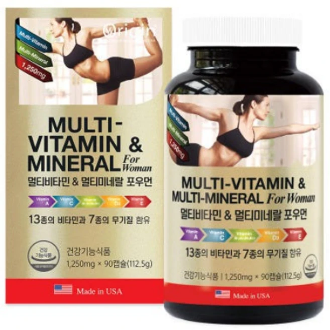 오리진 멀티비타민 앤 미네랄 포우먼 (1250mg x 90캡슐) x 2개, 90정 - 쿠팡