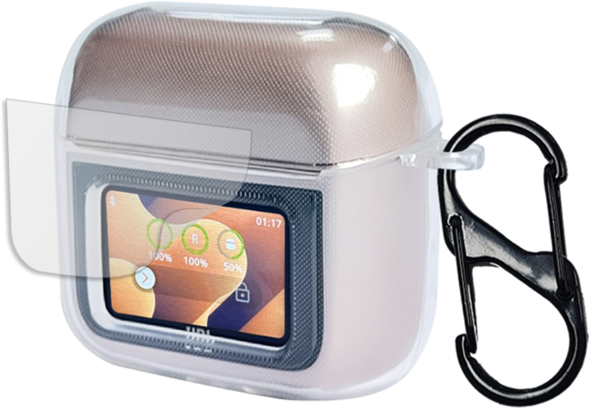 GRAYCO JBL TOUR PRO3 슬림핏 케이스 + 액정 필름 세트, 1세트, 투명(케이스)