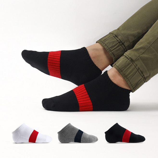 카리클링 국내산 5개 세트 남성 두꺼운 쿠션 큰링글 두꺼운 스포츠 스니커즈 발목 양말
