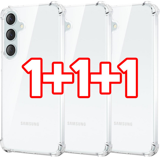 벌크온 1+1+1 갤럭시 A24 범퍼핏 투명 에어 쿠션 젤리 기본 케이스