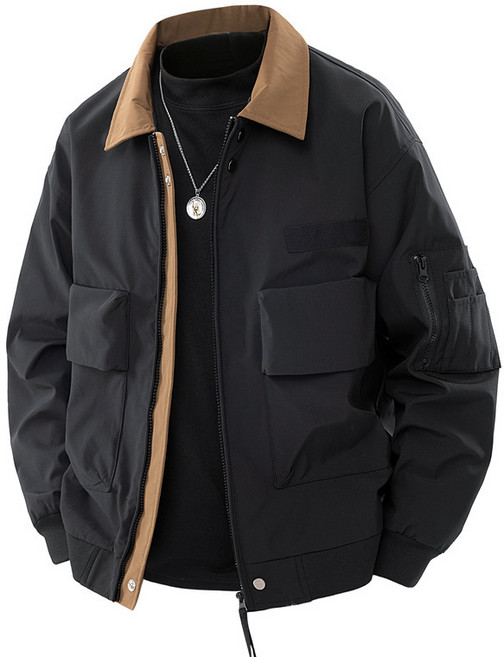 CBHV 남성 캐주얼 베이직 배색 재켓 빈티지 봄가을 자켓