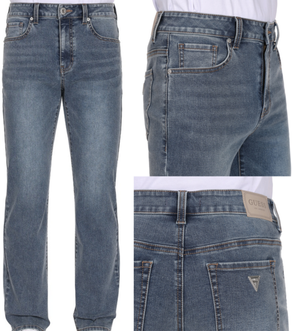 정품 게스 남성 루즈 스트레이트 하이라이즈 일자핏 스판 데님 청바지